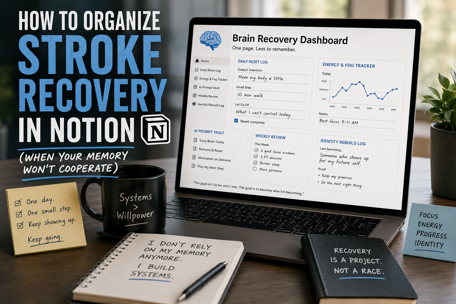 How to Organize Stroke Recovery in Notion (When Your Memory Won’t Cooperate)